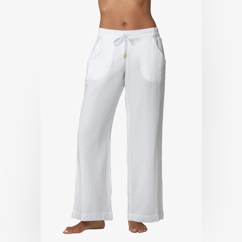 NEW Helen Jon Weekender Coverup Pants in White, Size L